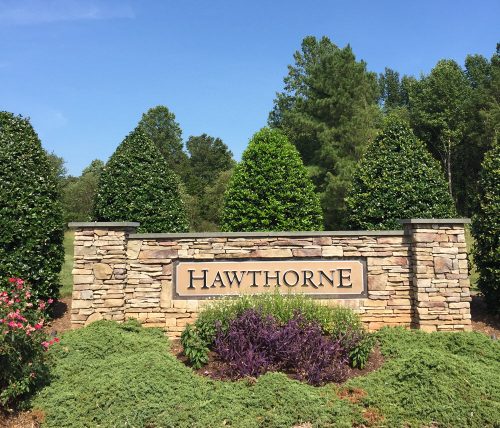 hawthorne stone sign